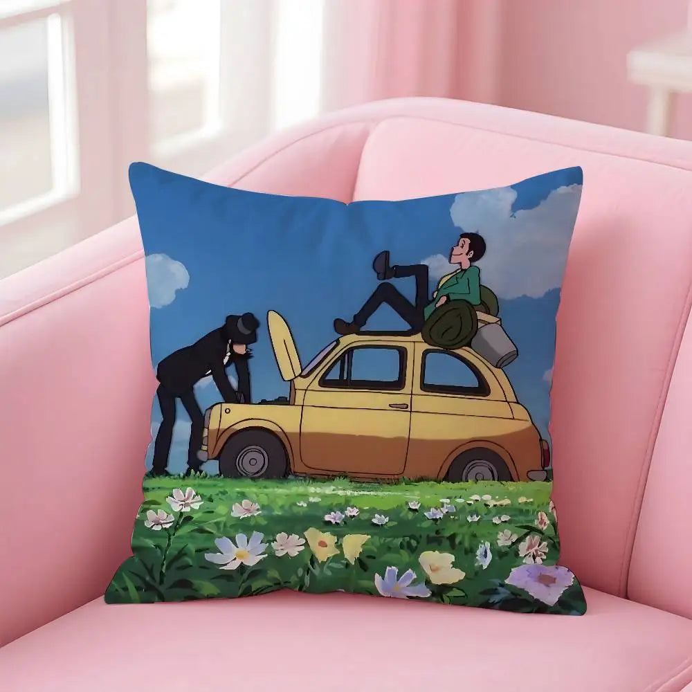 Lupin the Third Anime Pillowcase – Printed Sofa Cushion Cover Anime Cushion Cover Axl 50X50cm z8