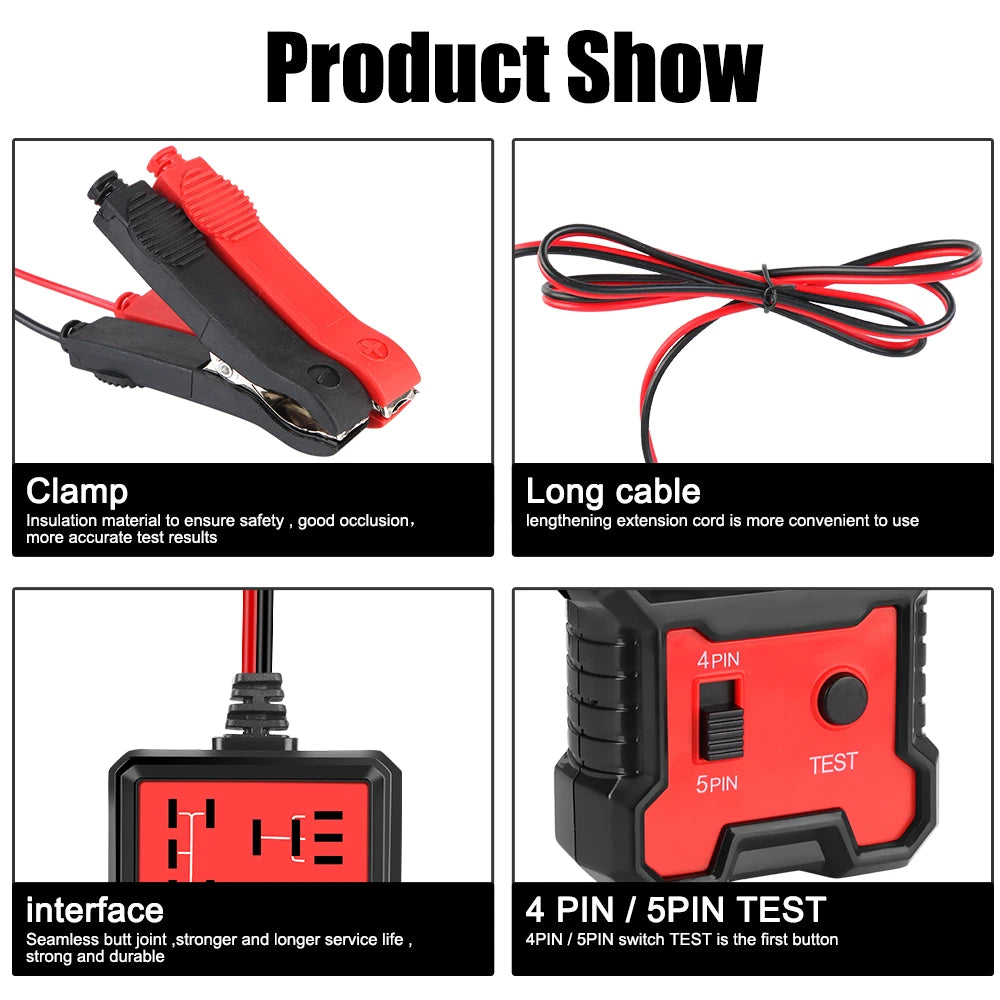 Universal 12V Automotive Relay Tester – LED Pass/Fail Indicator Automotive Relay Tester Axl