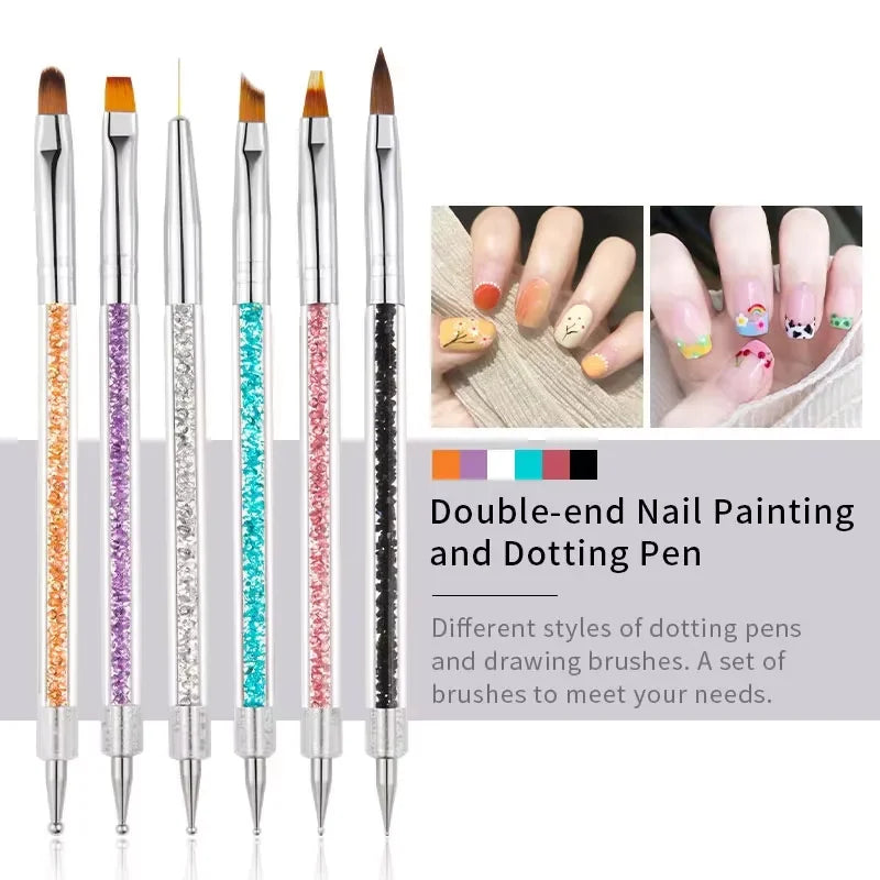 6-Piece UV Gel Nail Art Brush Set – Liner & Acrylic Pens Nail Art Brush Set Axl