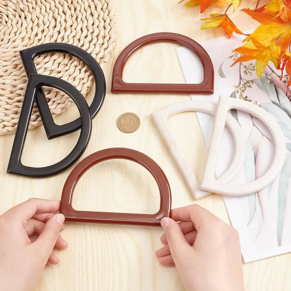 6-Pack D-Shape Purse Handles – 3 Colors DIY Bag Making Supplies Purse Making Handles Axl