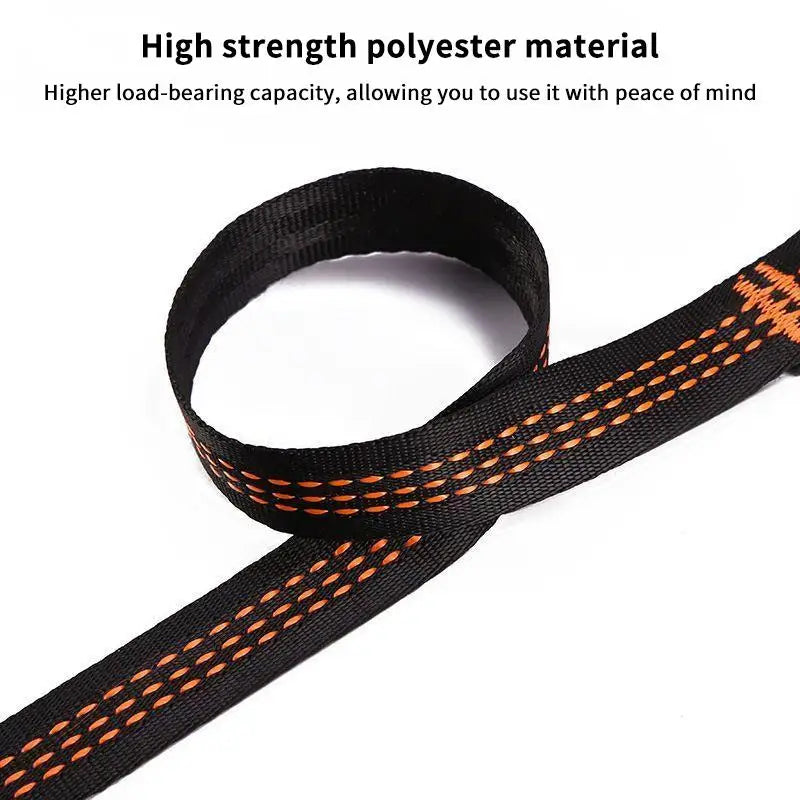 2-Pack Reinforced Hammock Tree Straps – 5-Ring Polyester, 2m Hammock Tree Straps Axl