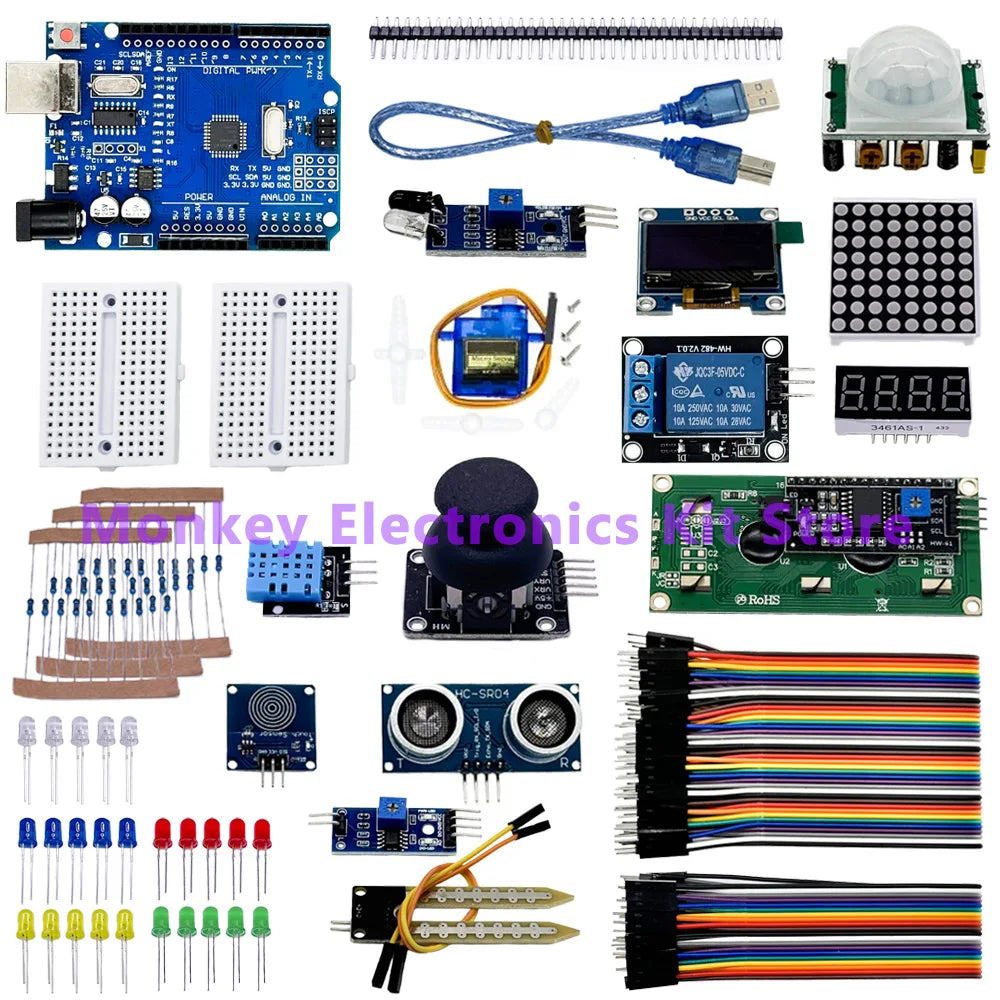 OLED Starter Learning Kit – R3 Board & LCD 1602 for Beginners Electronics Learning Kit Axl