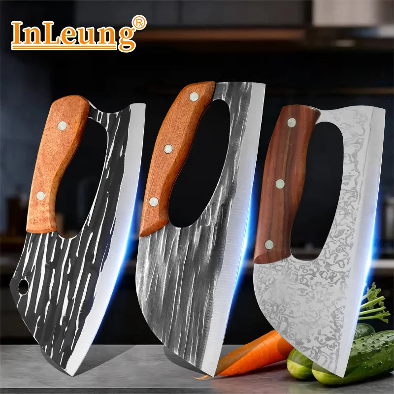 InLeung Stainless Steel Cleaver Knife – Sharp Kitchen Chef Knife Kitchen Cleaver Knife Axl