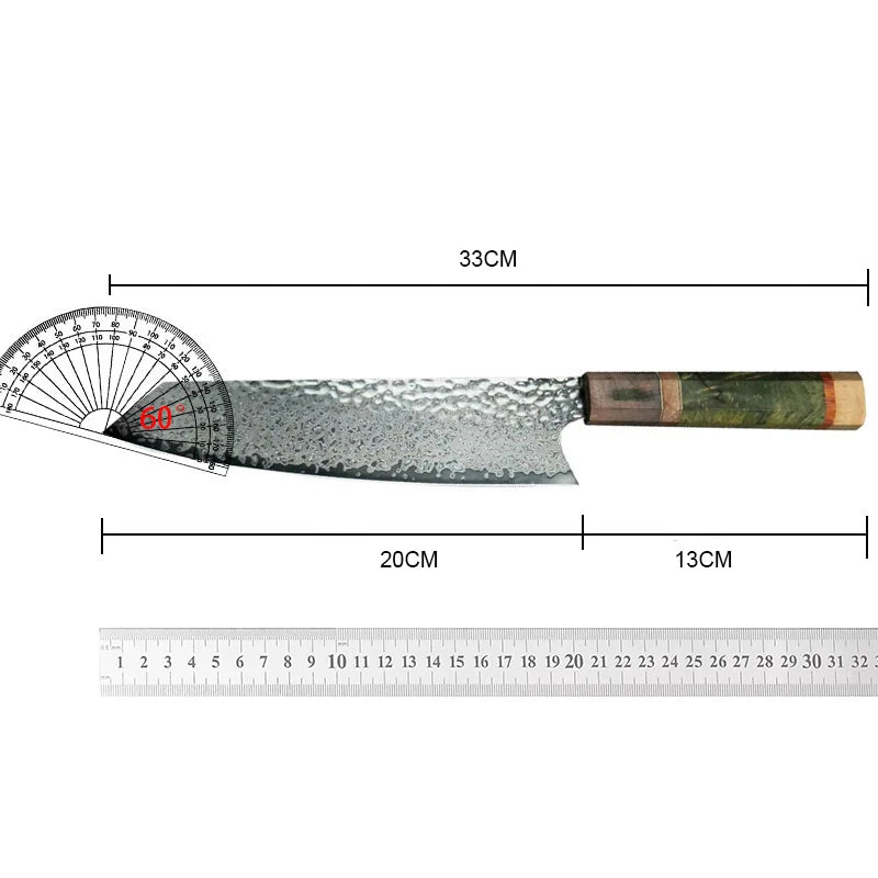 8-Inch Damascus Steel Chef's Knife – Japanese-Style Wood Handle Chef's Knife Axl