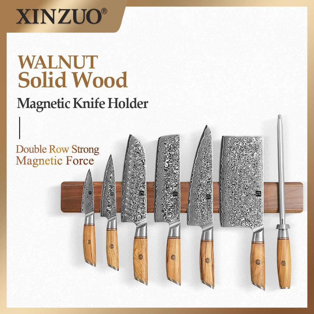 XINZUO 50CM Walnut Magnetic Knife Holder – Wall Mount Rack Magnetic Knife Rack Axl China Mainland