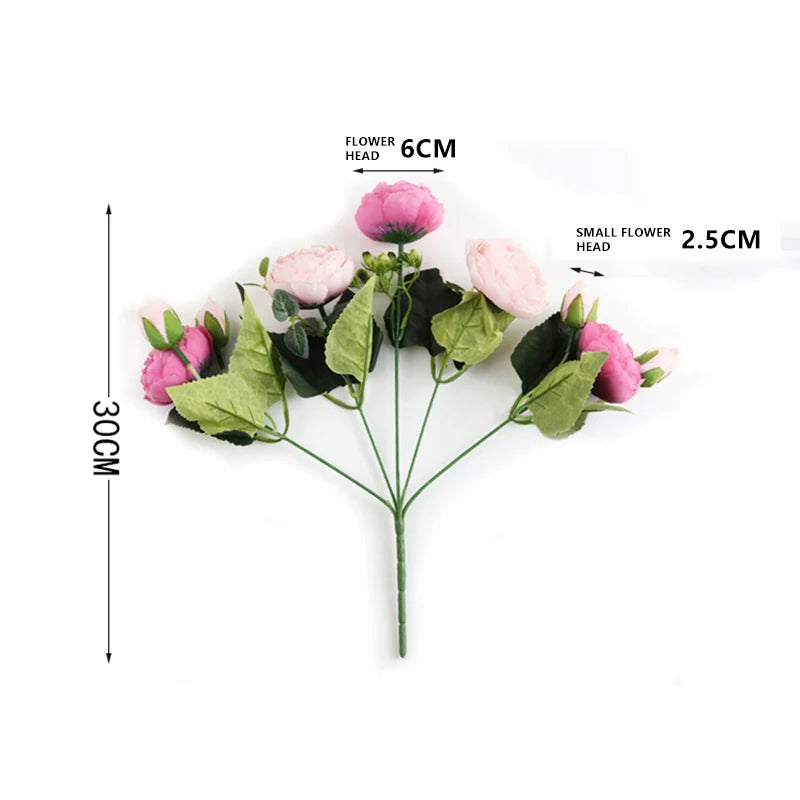 Silk Peony Bouquet – Artificial Flowers for Wedding & Home Decor Artificial Flower Bouquet Axl
