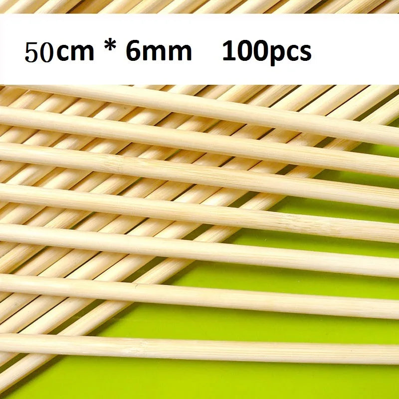 100 Pcs Bamboo BBQ Skewers – Spiral Tornado Potato Sticks 40cm BBQ Skewers Axl