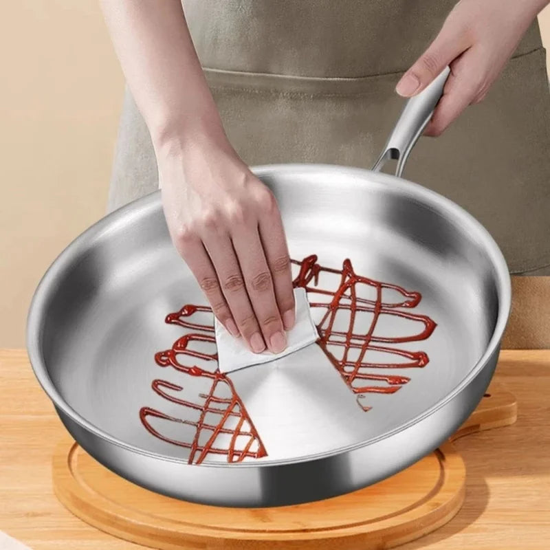 304 Stainless Steel Uncoated Frying Pan – Gas & Induction Stainless Steel Frying Pan Axl