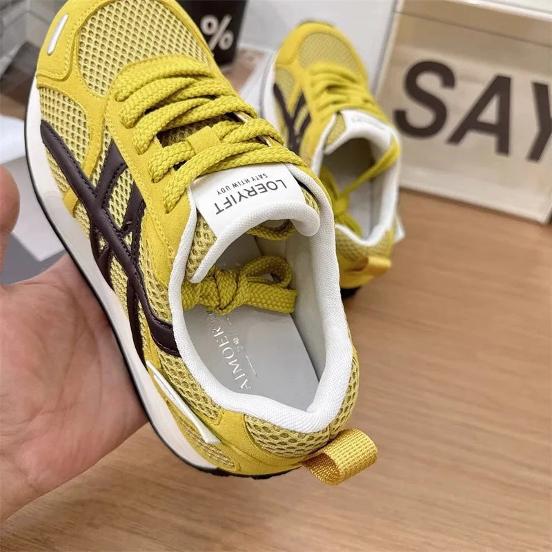 Women's Breathable Mesh Platform Running Sneakers | Lace-Up Platform Running Sneakers Axl