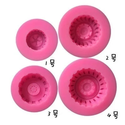 4-Piece Silicone Tire Wheel Pattern Cake Mold Set | DIY Baking Silicone Baking Mold Axl