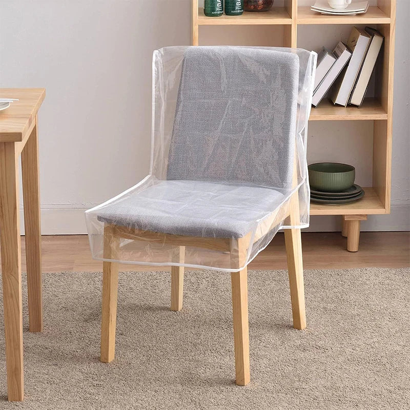Transparent PVC Dining Chair Cover with Backrest – Dustproof Chair Cover Axl