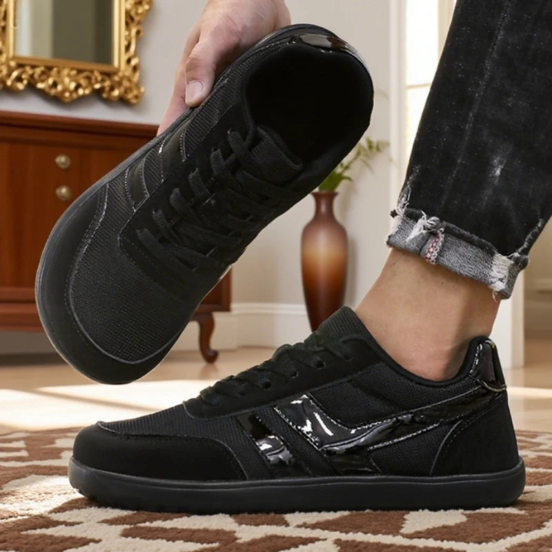 ZULIWAGN Barefoot Wide Toe Sneakers – Unisex Walking Shoes Barefoot Sneakers Axl All Black 39