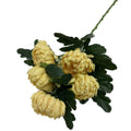 Artificial Silk Chrysanthemum Branch – 5 Heads, 57cm Stem Artificial Silk Flowers Axl light yellow