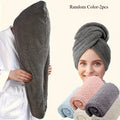 Set of 2 Microfiber Hair Drying Caps – Long Hair Towel Wrap Hair Drying Cap Axl Random Color-2PCS