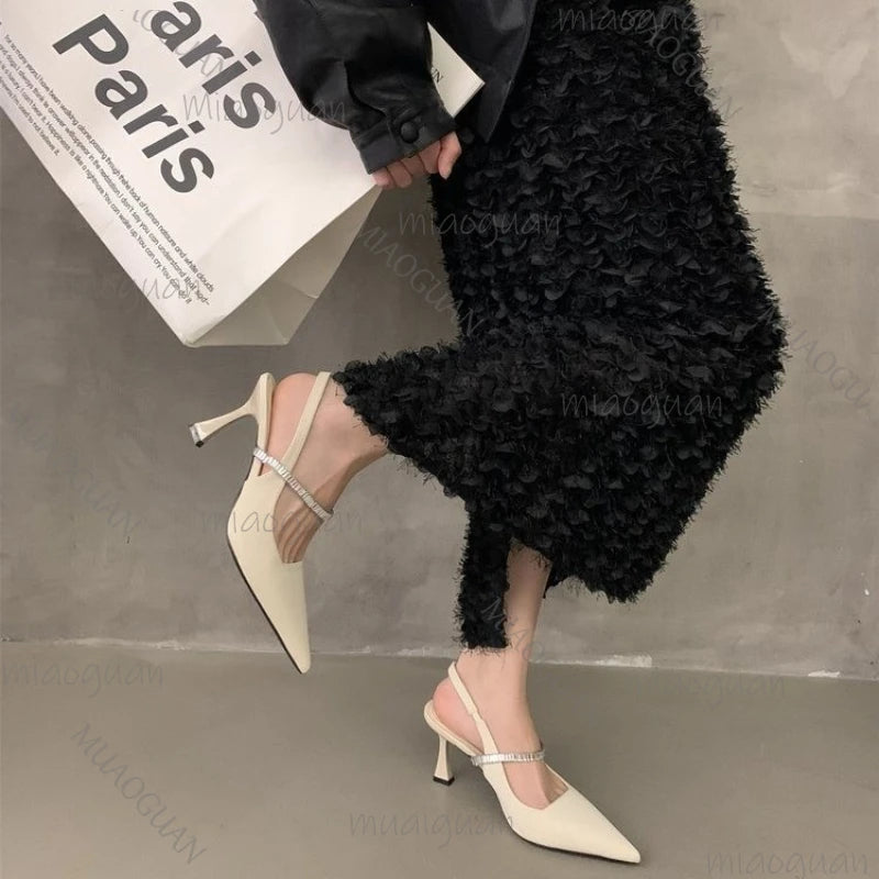 Women's Crystal Strap Slingback Stiletto Sandals | Party Heels Stiletto Slingback Sandals Axl