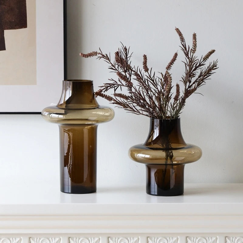Nordic Minimalist Glass Vase – Modern Tabletop Flower Bottle Decorative Glass Vase Axl