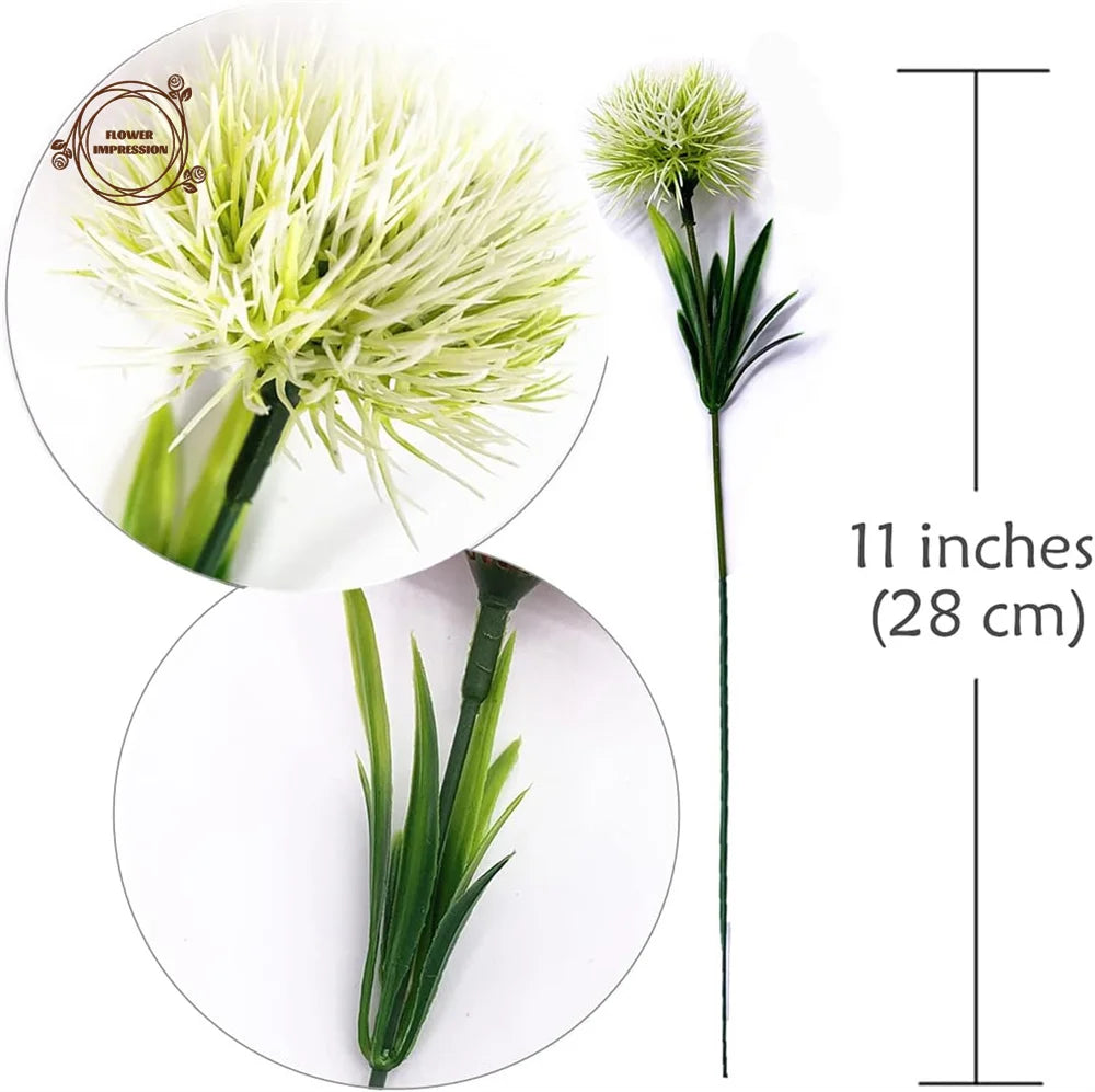 10 Artificial Dandelion Stems – Faux Flower Vase Home Decor Artificial Flowers Axl