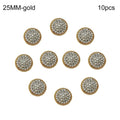 10-Pack Metal Rhinestone Snap Buttons for DIY Sewing & Crafts Rhinestone Sewing Buttons Axl gold-10pcs 25MM