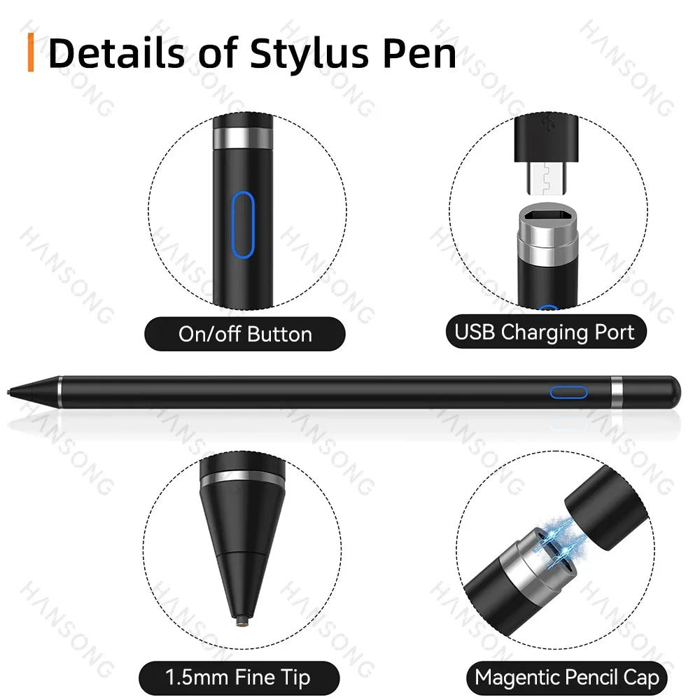 Rechargeable Active Stylus Pen for iPad iPhone & Android Active Stylus Pen Axl