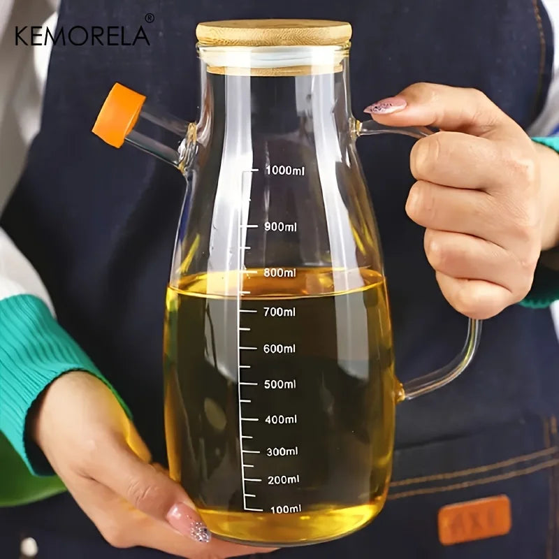 KEMORELA Glass Olive Oil Bottle – Leak-Proof Dispenser Oil Bottle Dispenser Axl 1PCS