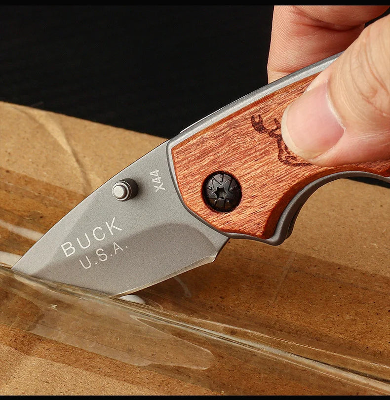 EDC Folding Knife – Stainless Steel Blade & Wood Handle EDC Folding Knife Axl