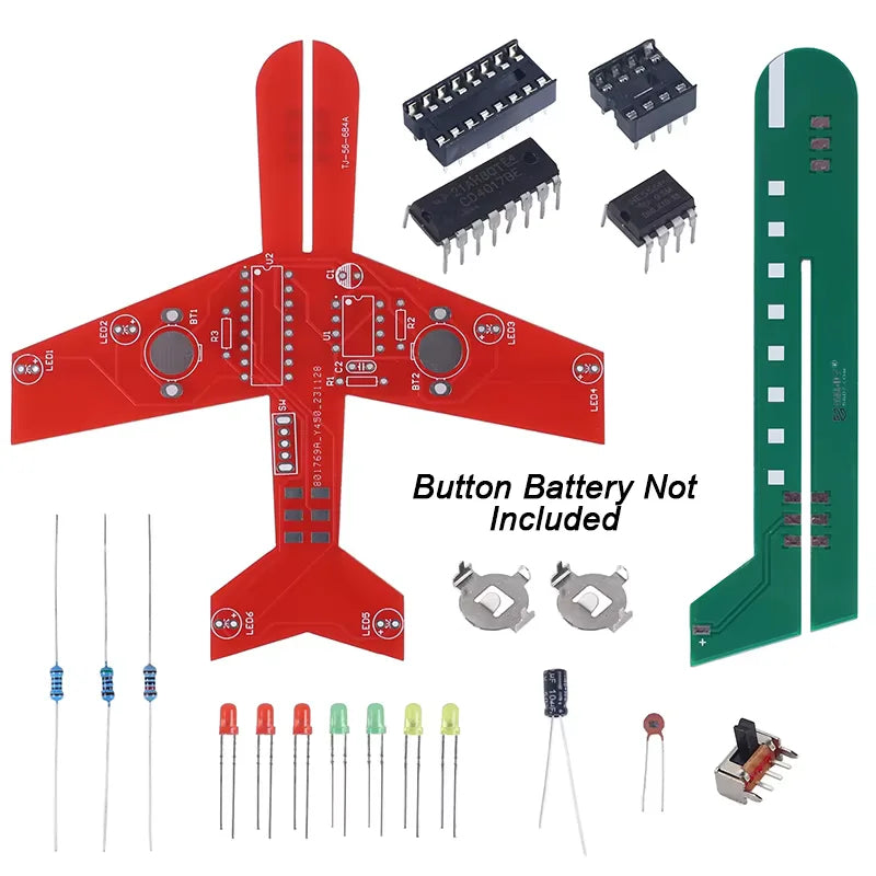 DIY Airplane CD4017 Flashing LED PCB Soldering Kit | Electronics DIY Electronics Kit Axl