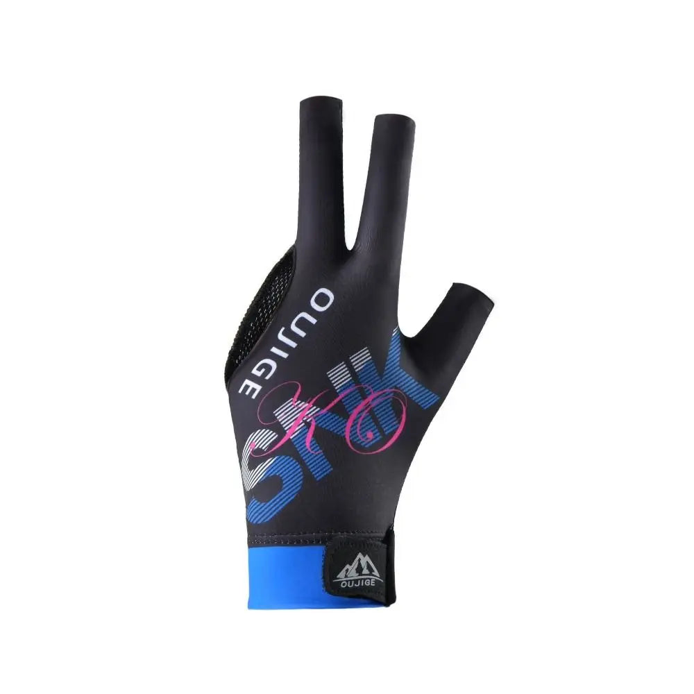 Three-Finger Left Hand Billiards Glove – Lightweight Unisex Cue Billiards Glove Axl Blue