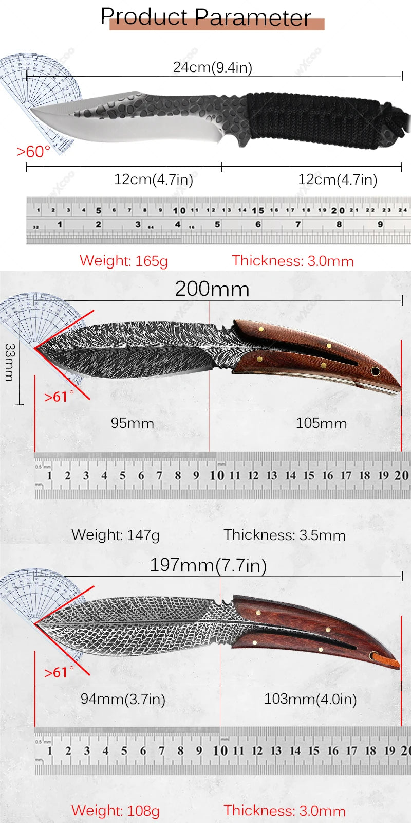 Handmade Forged Kitchen Knife – Chef, Boning & Slicing Set Kitchen Knife Set Axl