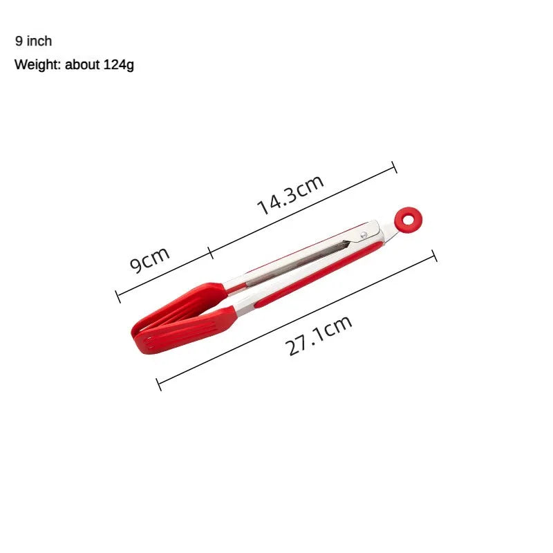 Stainless Steel Silicone BBQ Tongs – Non-Slip & Heat Resistant Kitchen Tongs Axl 9Inch