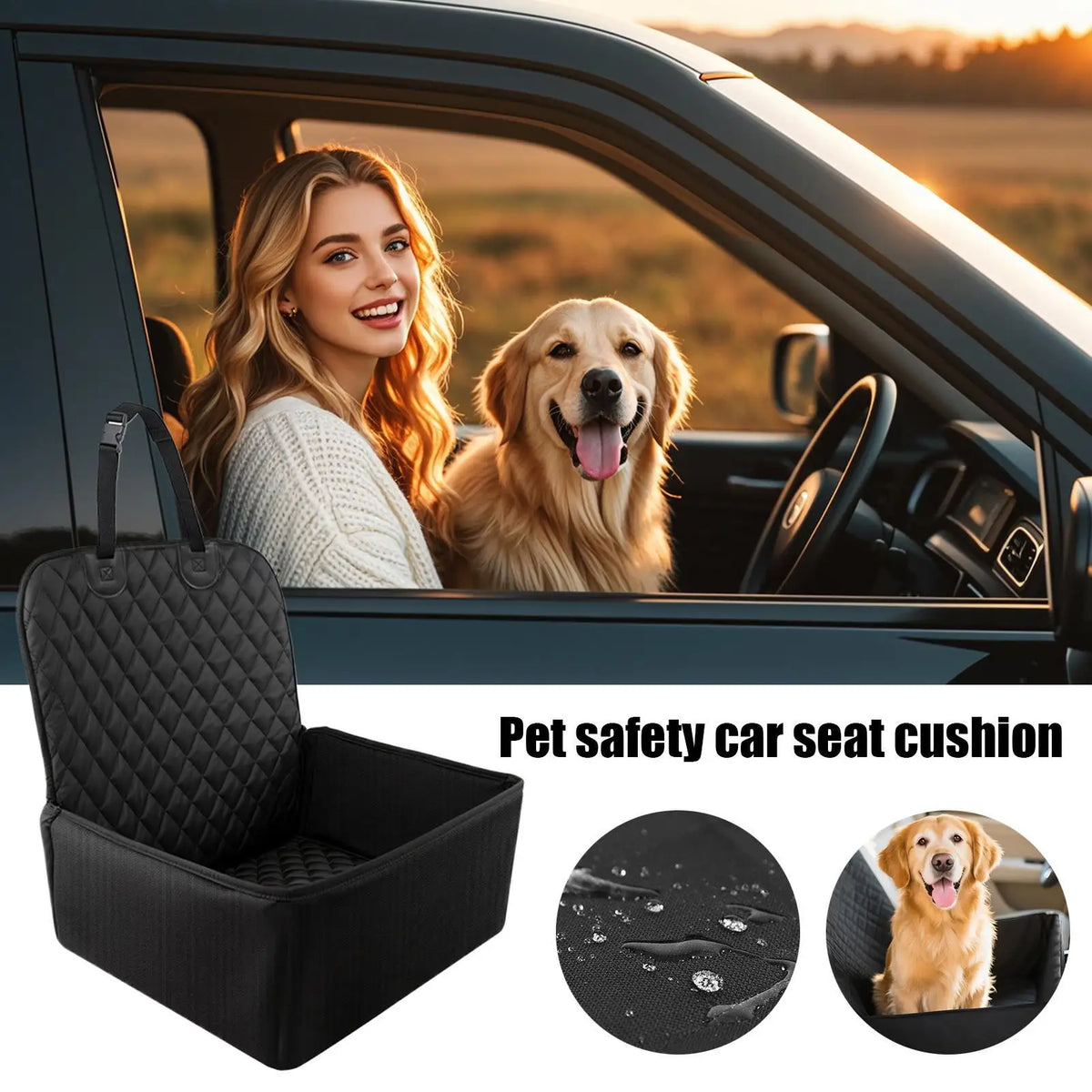 Pet Car Seat Cushion – Dog Booster Cover for Back & Front Seat Pet Car Seat Cover Axl