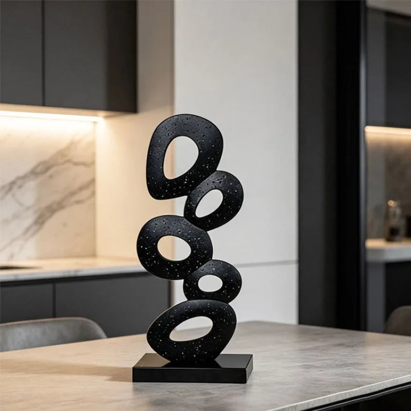 Modern Geometric Sculpture – Luxury Travertine Home Ornament Decorative Sculpture Axl