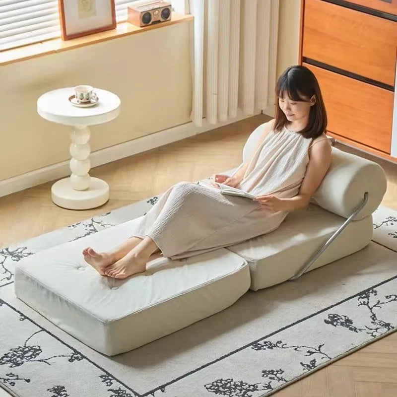 Foldable Nordic Lazy Sofa Bed | 1-Person Corduroy Lounge Chair Foldable Sofa Bed Axl