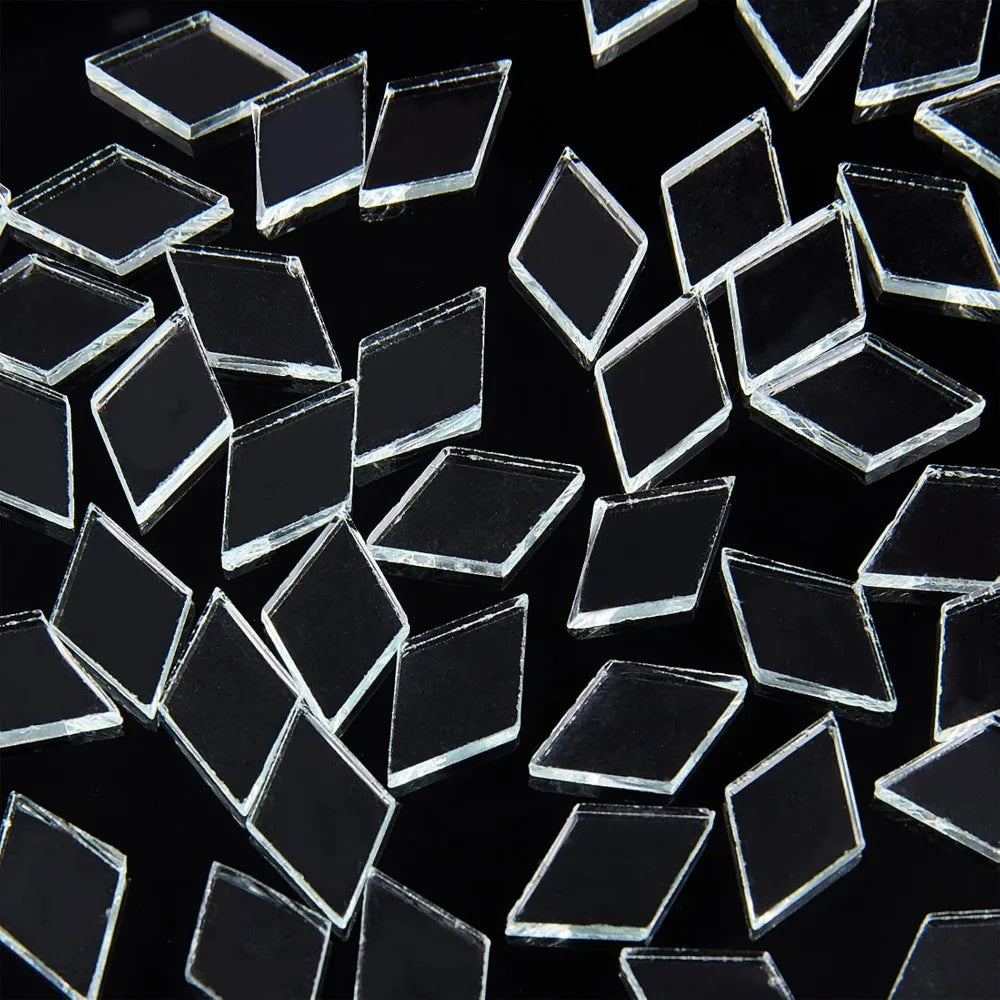330 PCS Clear Diamond Glass Mosaic Tiles – Crystal Rhombus Craft Glass Mosaic Tiles Axl