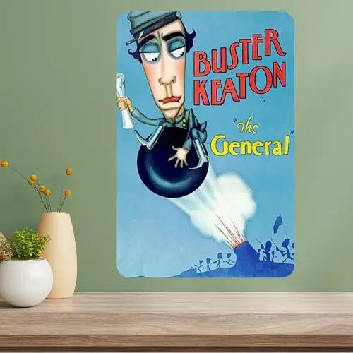 Buster Keaton The General Vintage Metal Movie Poster Sign Metal Wall Sign Axl aluminum sign aluminum 14x20cm