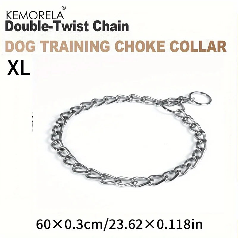 KEMORELA Stainless Steel Twist Chain Dog Training Collar Dog Training Collar Axl XL