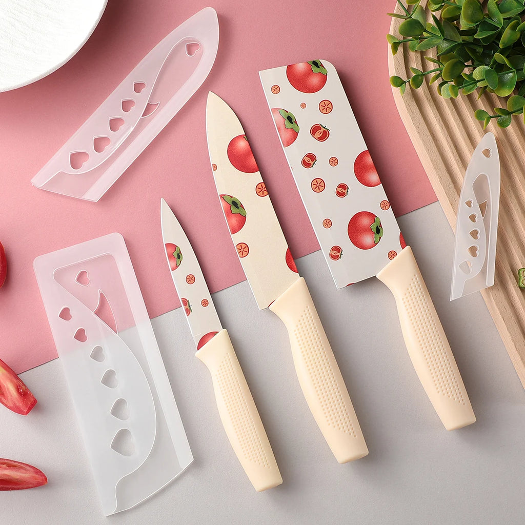 SHENJIU Colorful Kitchen Knife Set – Stainless Steel Chef Knives Kitchen Knife Set Axl