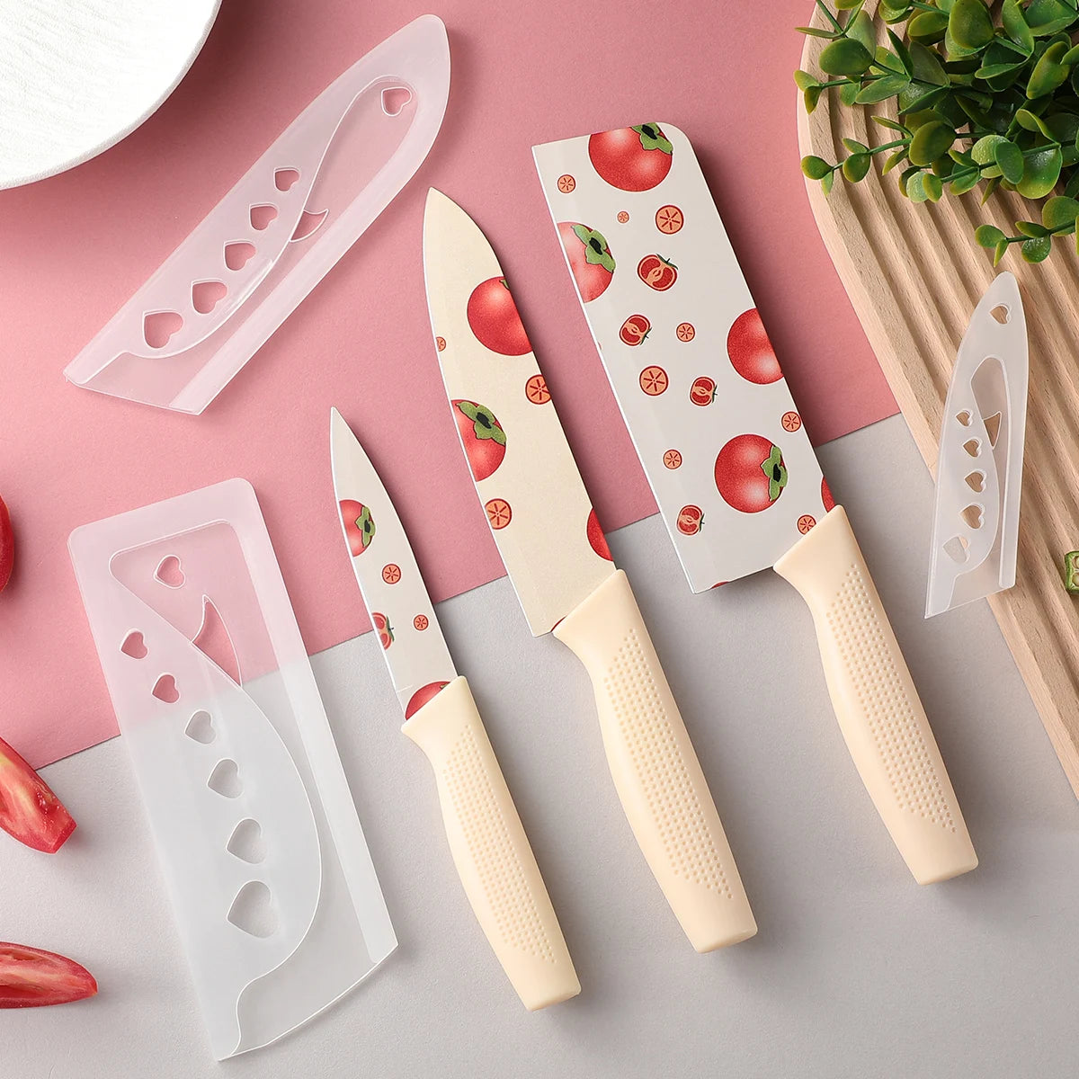 SHENJIU Colorful Kitchen Knife Set – Stainless Steel Chef Knives Kitchen Knife Set Axl