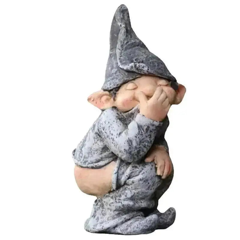 Funny Dwarf Garden Gnome Statue – Resin Novelty Figurine Decor Garden Gnome Statue Axl A