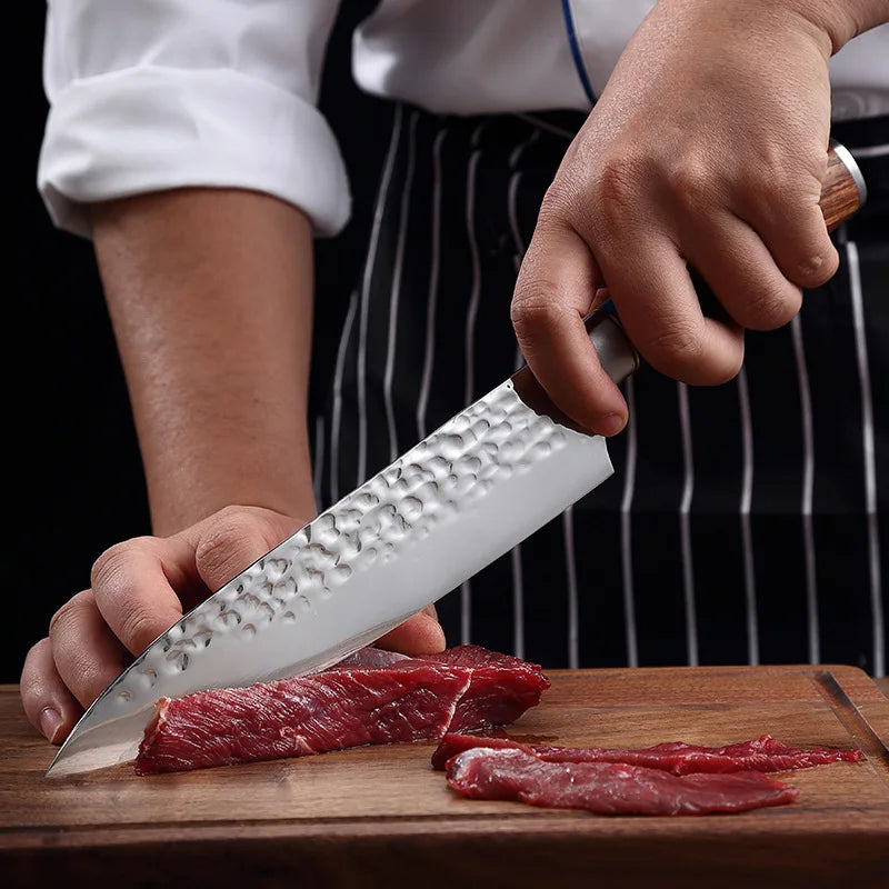Forged Hammer-Pattern Kitchen Cleaver – Japanese Chef Knife Kitchen Cleaver Knife Axl