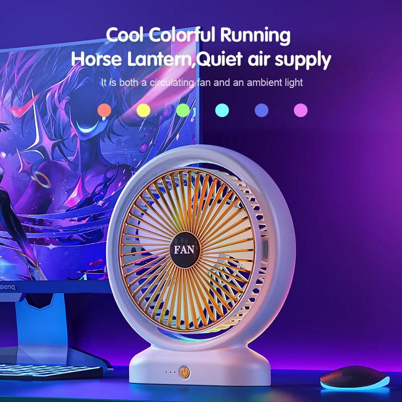 Multi-Angle USB Desktop Fan – Compact 5W Rotary Vane Cooling Fan USB Desktop Fan Axl