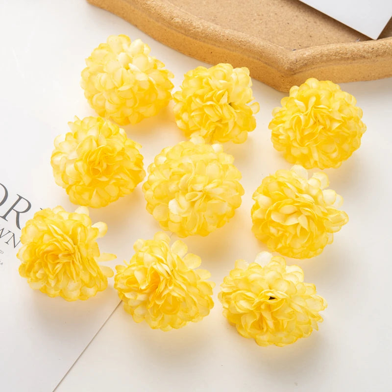 Silk Artificial Hydrangea Flower Heads – 10 or 100 Pcs DIY Decor Artificial Flower Heads Axl color 19 100pieces