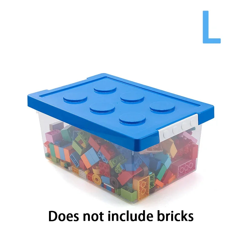 Plastic Kids Storage Box – Toy & Building Block Organizer Plastic Storage Box Axl L Blue