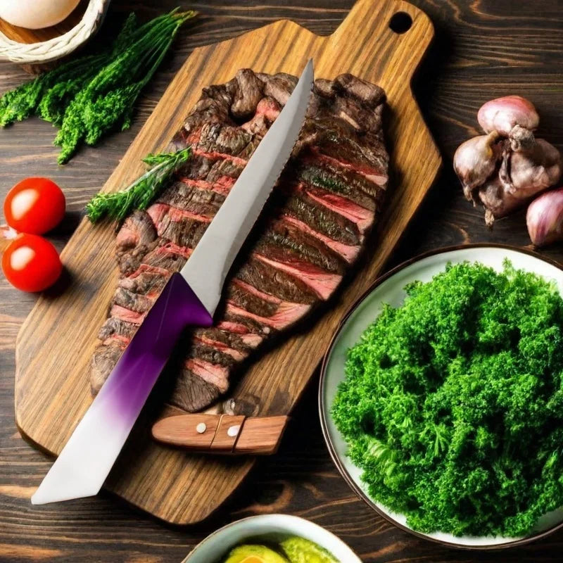 Steak Knife Set 4/6/8 Pcs – Gradient Handle Serrated Steel Steak Knife Set Axl