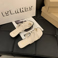 Women's Cross Strap Slide Sandals – Lightweight Toe Loop Beach Shoes Slide Sandals Axl 40 Beige