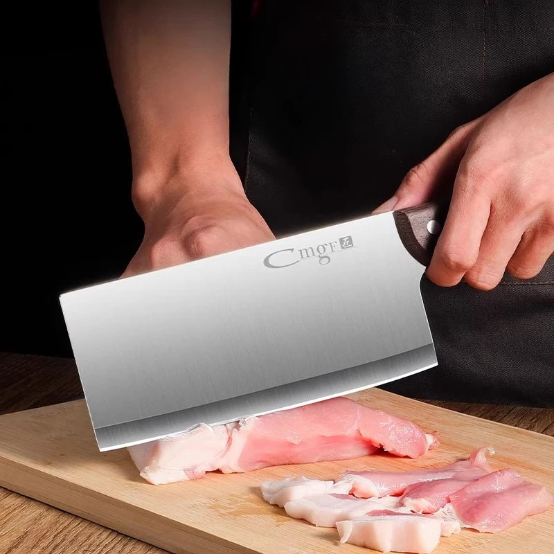 PLYS Stainless Steel Slicing Knife – Two-Color Wooden Handle Slicing Knife Axl
