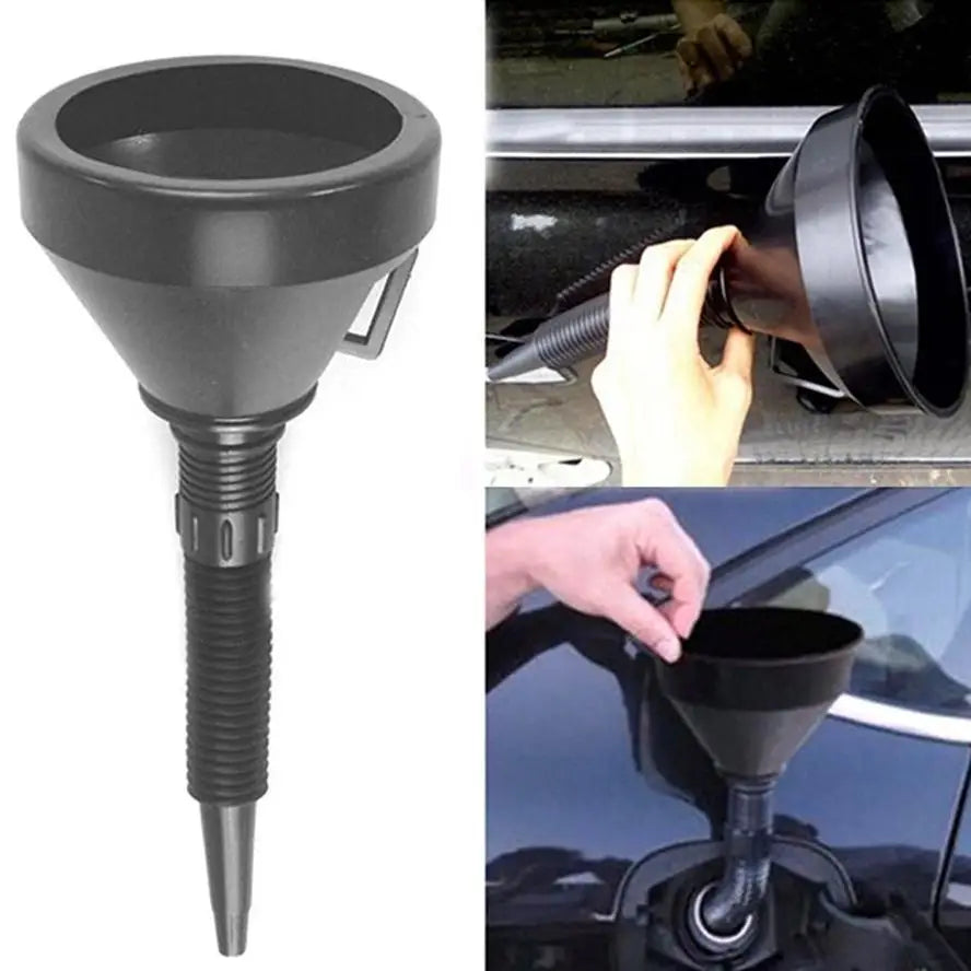 2-in-1 Oil Funnel with Flexible Spout & Mesh Strainer | Car Automotive Oil Funnel Axl
