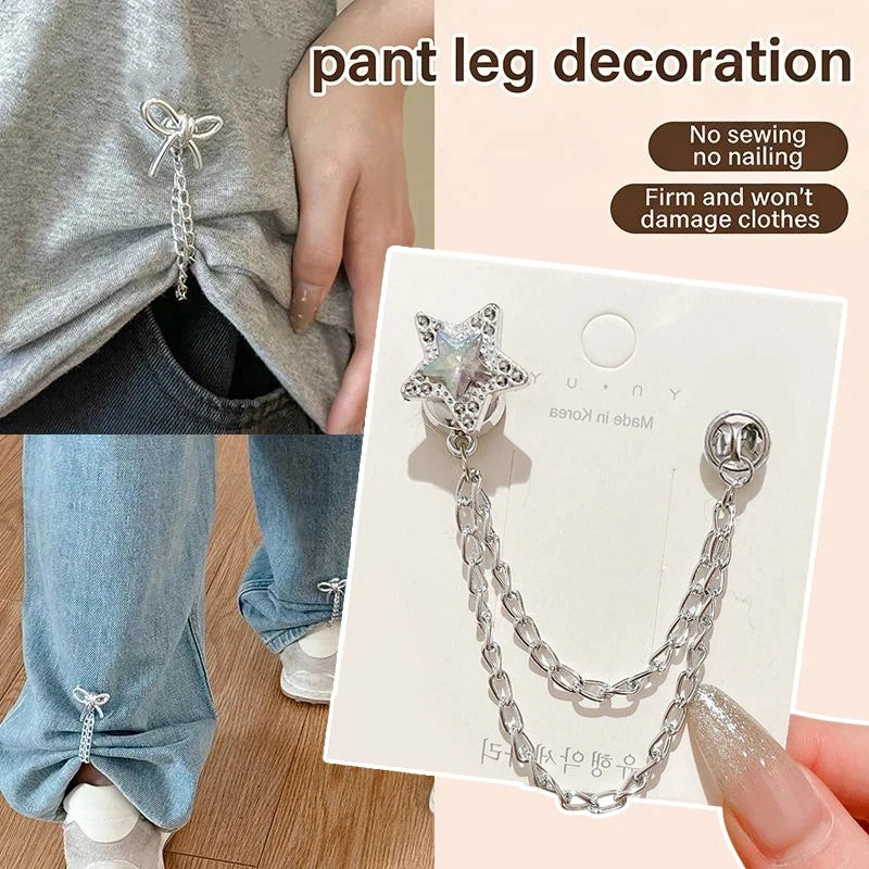 2-Pack Magnetic Clothing Clips with Chain | Metal Jean Button Fix Magnetic Clothing Clips Axl