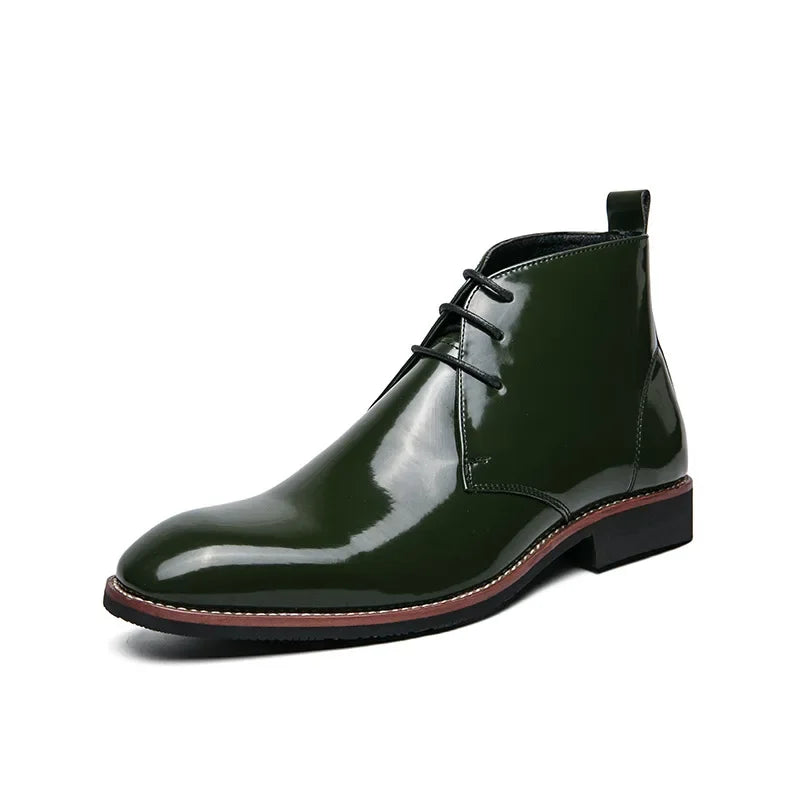 YBQJOO Men's Retro Desert Ankle Boots – Vintage Lace-Up Men's Ankle Boots Axl Green 47