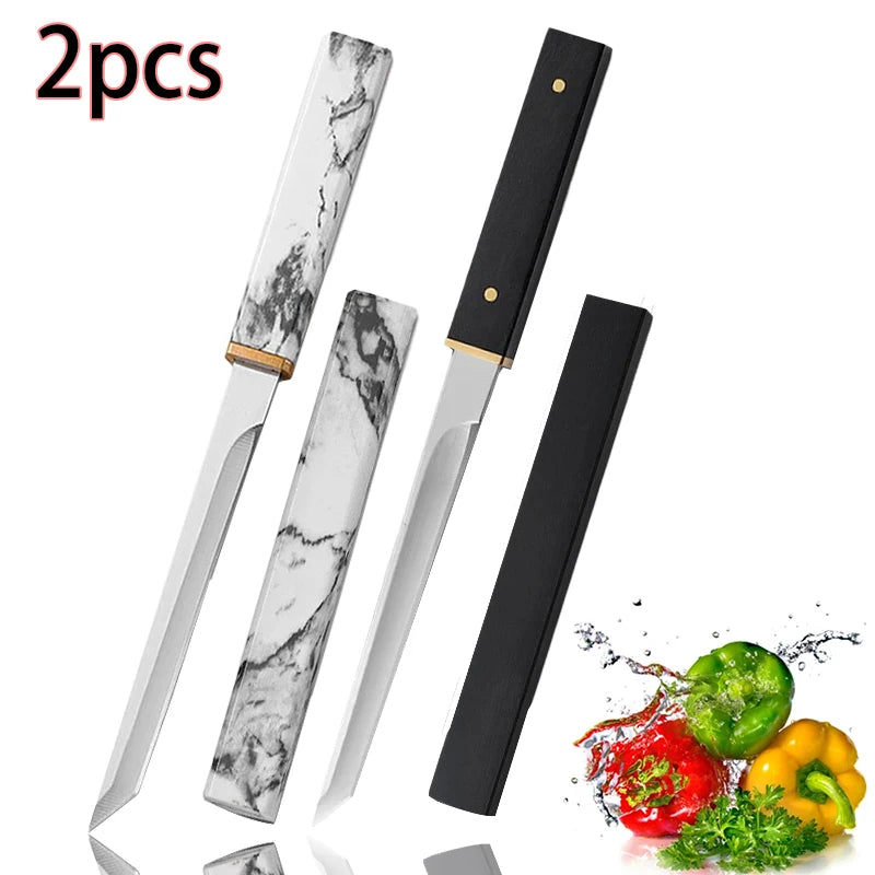 Stainless Steel Fixed Blade Pocket Knife – Outdoor & Kitchen Fixed Blade Knife Axl 2pcs