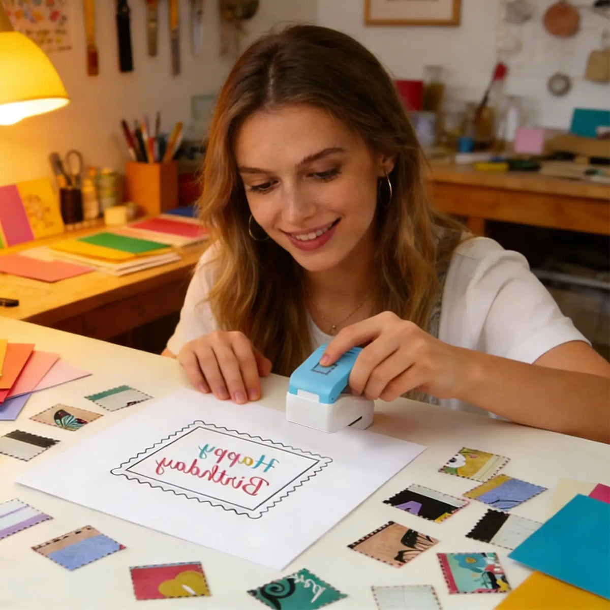 Square Postage Stamp Hole Puncher – Scrapbooking & DIY Crafts Craft Hole Puncher Axl